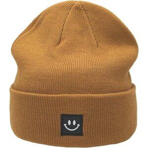 Unisex Brown Knit Beanie Warm and Fashionable Headwear Hat Cap for Men and Women